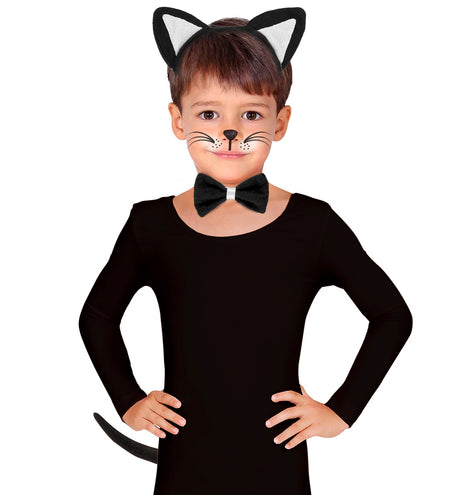 Widmann SRL Verkleedset kat oren staart en strik