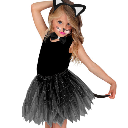 Widmann SRL Verkleedset kat oren staart en strik