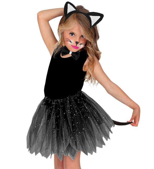 Widmann SRL Verkleedset kat oren staart en strik