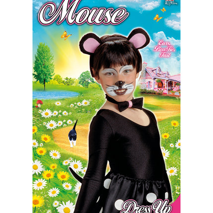 Widmann SRL Verkleedset muis met oren staart en strik