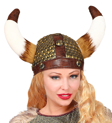 Widmann SRL Viking helm met hoorns van vacht