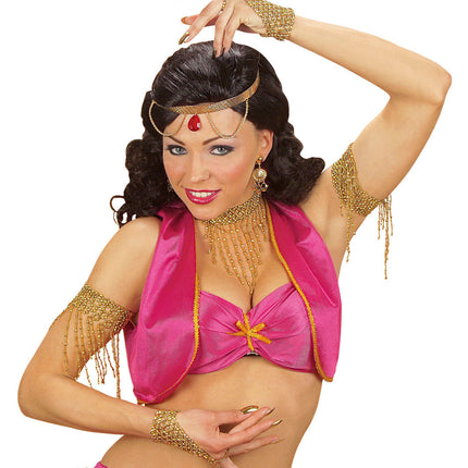 Widmann SRL vingerhandschoen uit gouden pareltjes