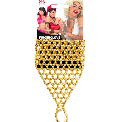 Widmann SRL vingerhandschoen uit gouden pareltjes