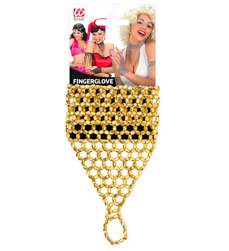 Widmann SRL vingerhandschoen uit gouden pareltjes