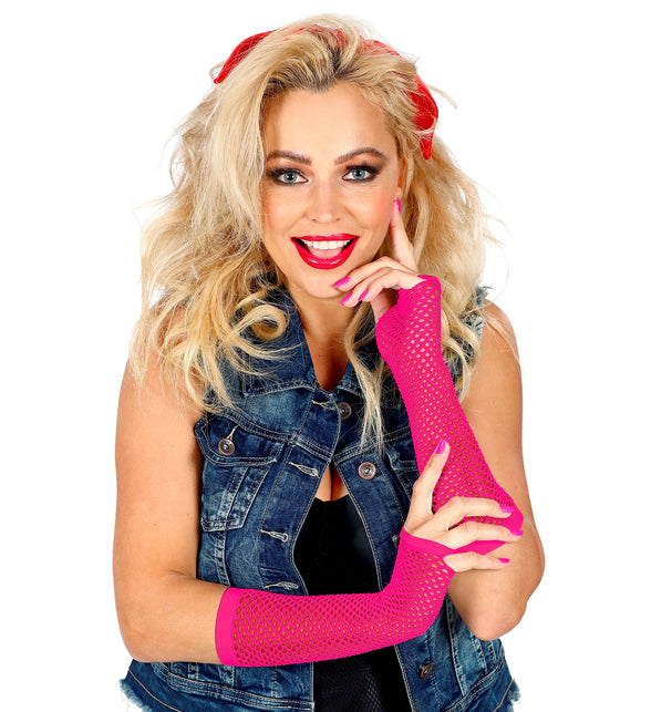 Widmann SRL Vingerloze handschoenen lang roze