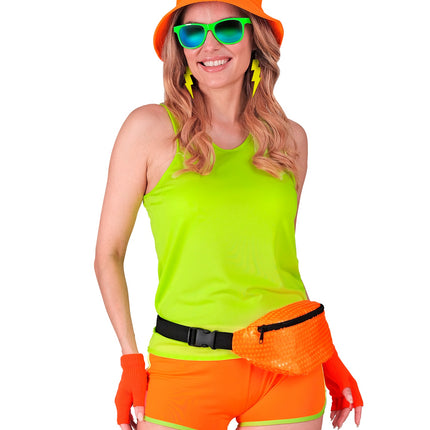 Widmann SRL Vingerloze handschoenen neon oranje