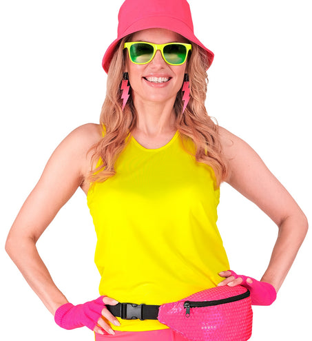 Widmann SRL Vingerloze handschoenen neon roze