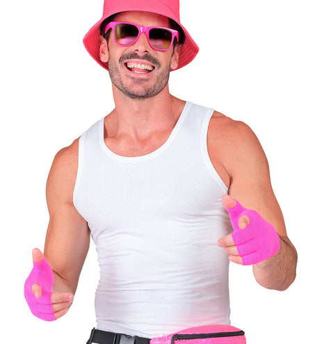Widmann SRL Vingerloze handschoenen neon roze