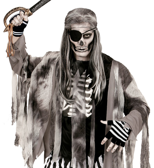 Widmann SRL Vingerloze handschoenen skelet piraat