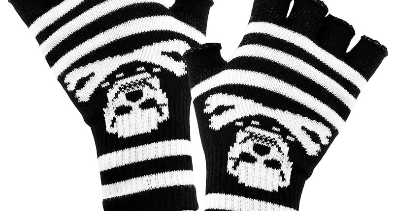 Widmann SRL Vingerloze handschoenen skelet piraat