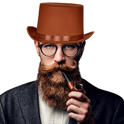 Widmann SRL Vintage bruine hoge hoed