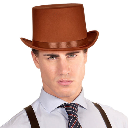 Widmann SRL Vintage bruine hoge hoed