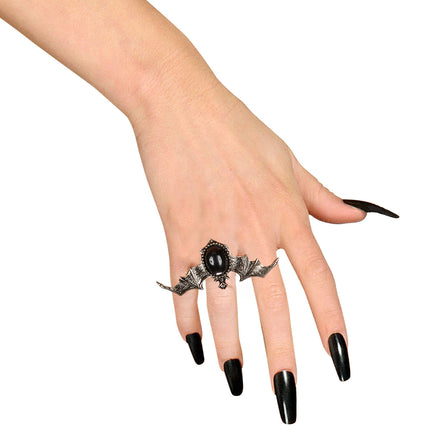 Widmann SRL Vleermuis ring met zwarte gemsteen