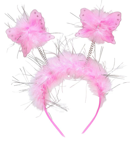 Widmann SRL Vlinder diadeem roze