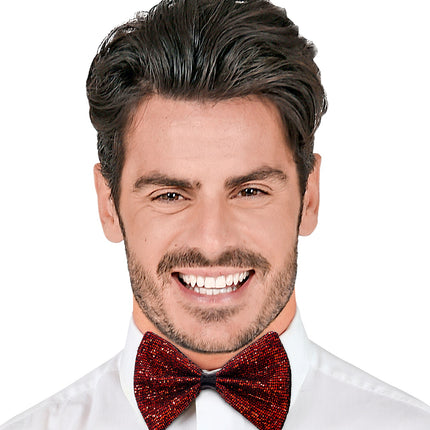 Widmann SRL Vlinderdas glitter Sheldon rood