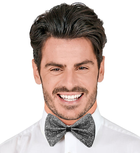 Widmann SRL Vlinderdas glitter Sheldon zilver