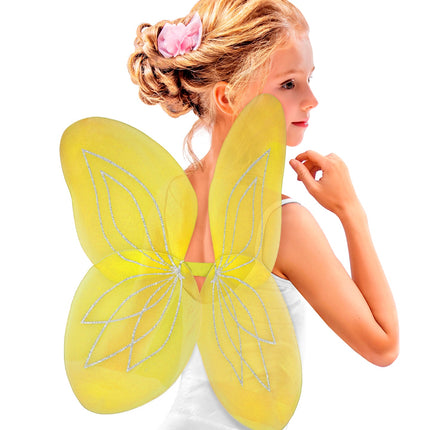 Widmann SRL Vlindervleugels glitter geel kinderen