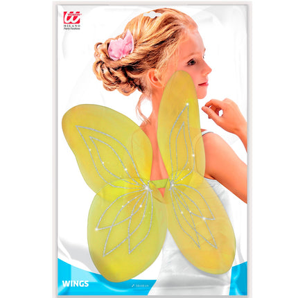 Widmann SRL Vlindervleugels glitter geel kinderen