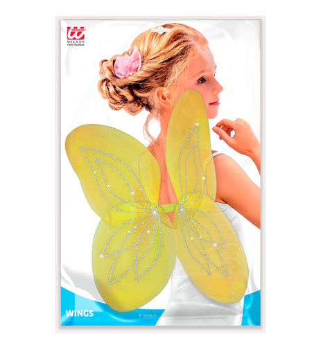 Widmann SRL Vlindervleugels glitter geel kinderen