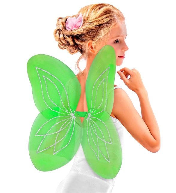 Widmann SRL Vlindervleugels glitter groen kinderen