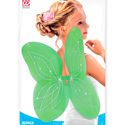 Widmann SRL Vlindervleugels glitter groen kinderen