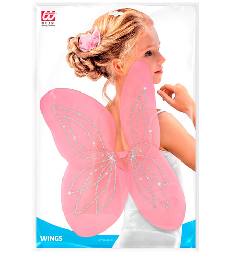 Widmann SRL Vlindervleugels glitter roze kinderen