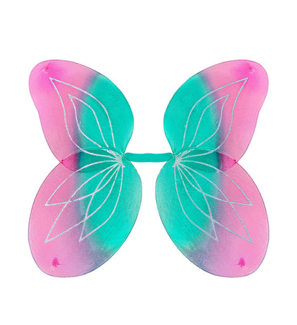 Widmann SRL Vlindervleugels glitter roze/groen kinderen