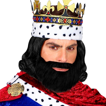 Widmann SRL Volle baard met snor in zwart