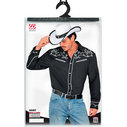 Widmann SRL Western cowboy shirt zwart Ringo