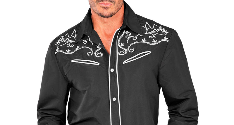 Widmann SRL Western cowboy shirt zwart Ringo