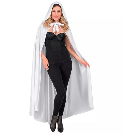 Widmann SRL Wit fluwelen cape met kap 140cm Bente