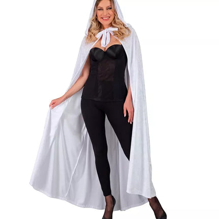 Widmann SRL Wit fluwelen cape met kap 140cm Bente