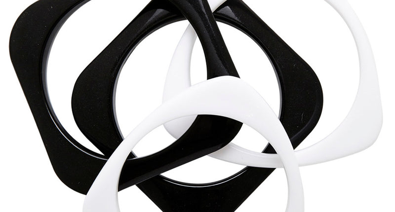 Widmann SRL Wit met zwarte disco armbandjes