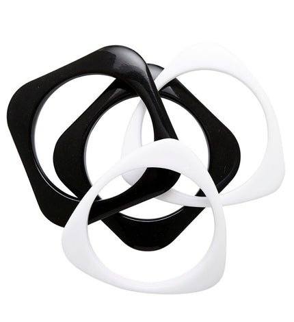 Widmann SRL Wit met zwarte disco armbandjes