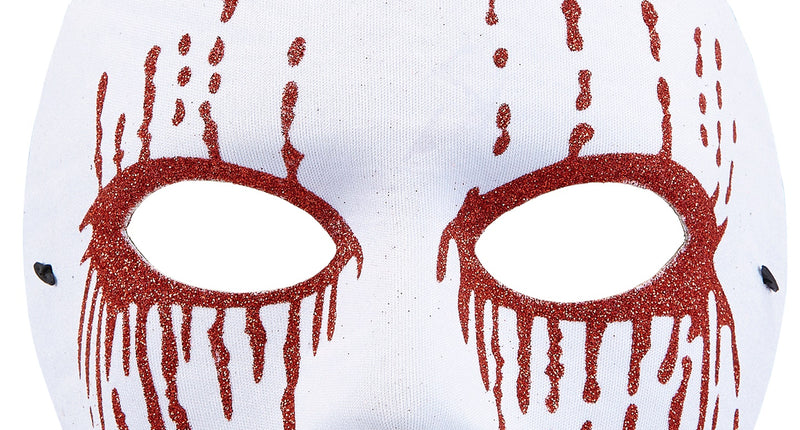Widmann SRL Wit psychomasker met bloedende ogen