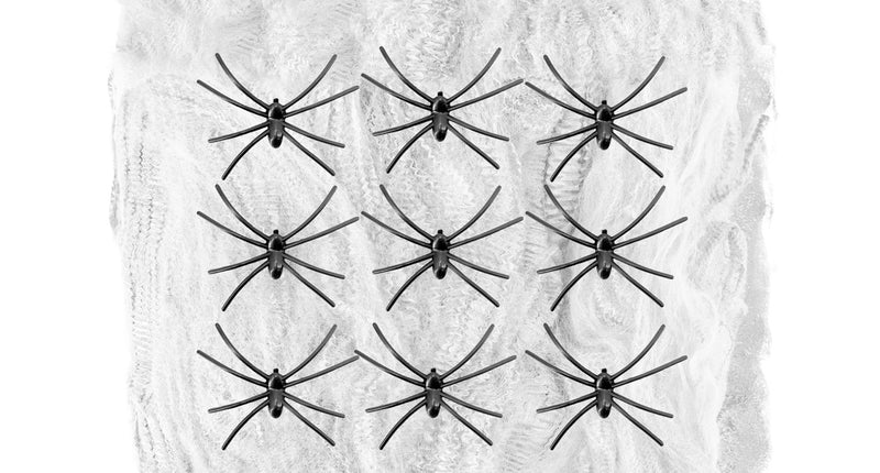 Widmann SRL Wit spinnenweb met negen spinnen