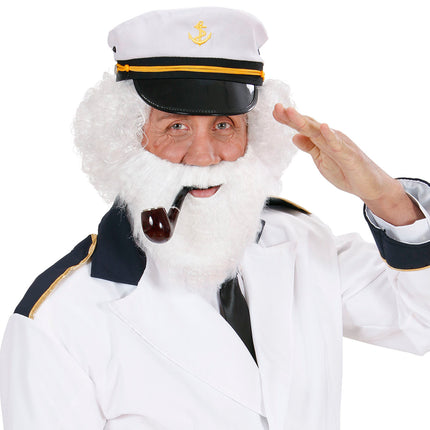 Widmann SRL Witte baard met snor kerstman