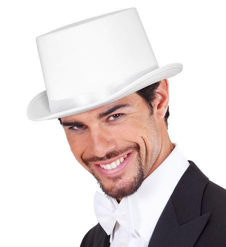 Widmann SRL Witte hoge hoed met band