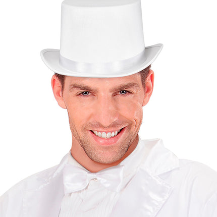 Widmann SRL Witte hoge hoed met band