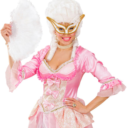 Widmann SRL Witte oogmaskers met veertjes