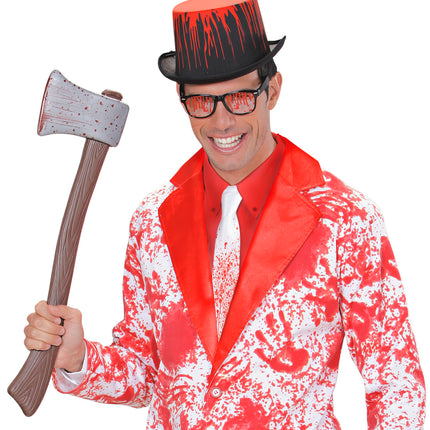 Widmann SRL Witte stropdas met bloed halloween