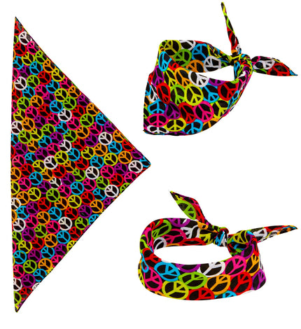 Widmann SRL Zakdoek Hippie bandana Peace