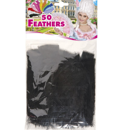 Widmann SRL zakje met 50 veertjes zwart