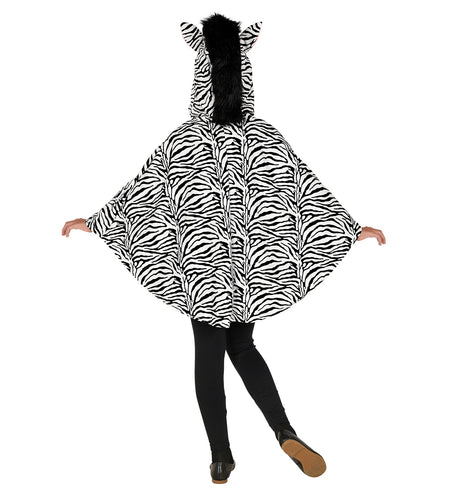 Widmann SRL Zebra poncho kinderen met muts