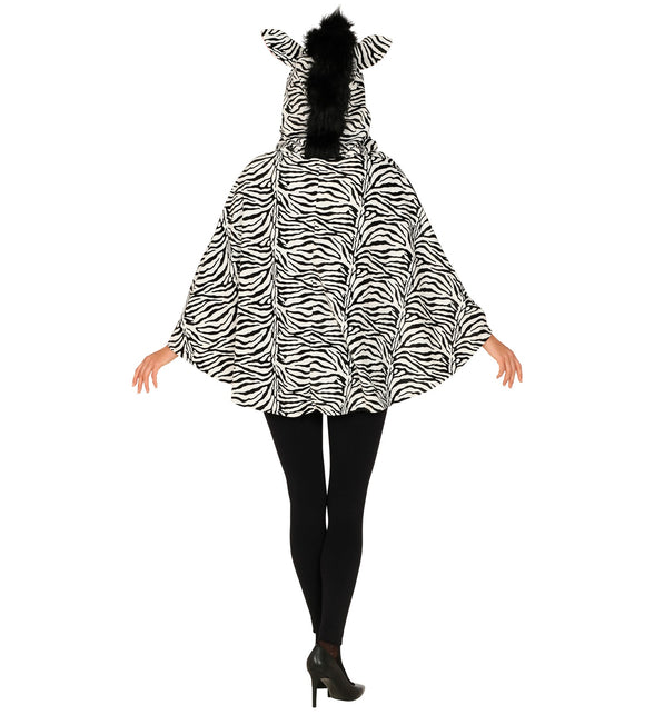 Widmann SRL Zebra poncho volwassenen met muts