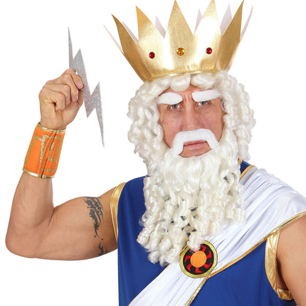 Widmann SRL Zeus pruik Olympische god compleet