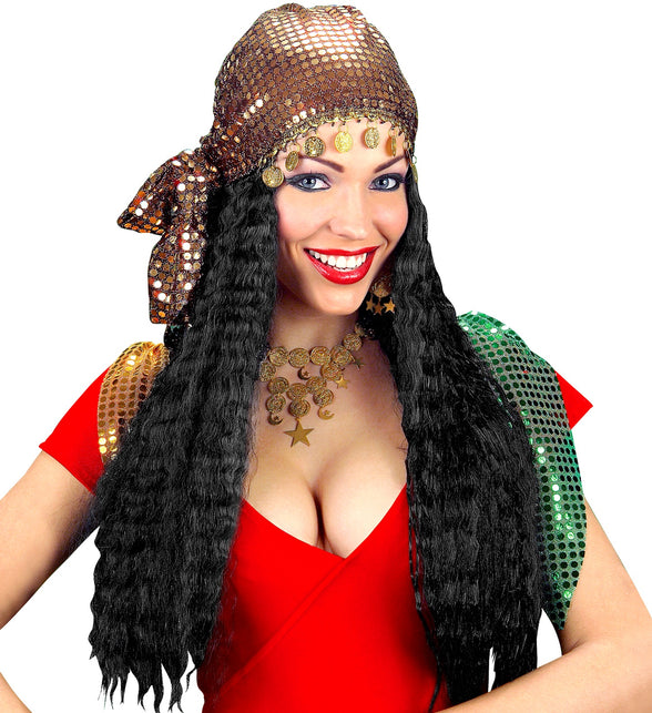 Widmann SRL Zigeunerin pruik Boheems met hoofddoek