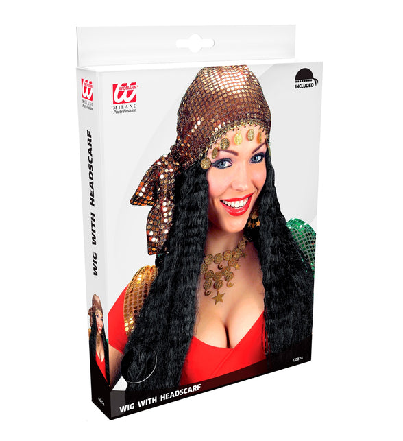 Widmann SRL Zigeunerin pruik Boheems met hoofddoek