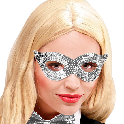 Widmann SRL Zilver oogmasker pailletten