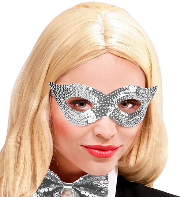 Widmann SRL Zilver oogmasker pailletten